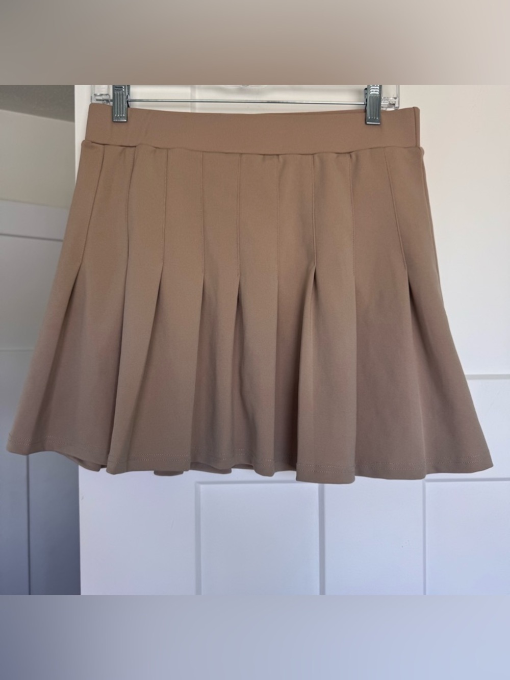 Indero Women's Pleated Circle Skirt in Tan - Size XL